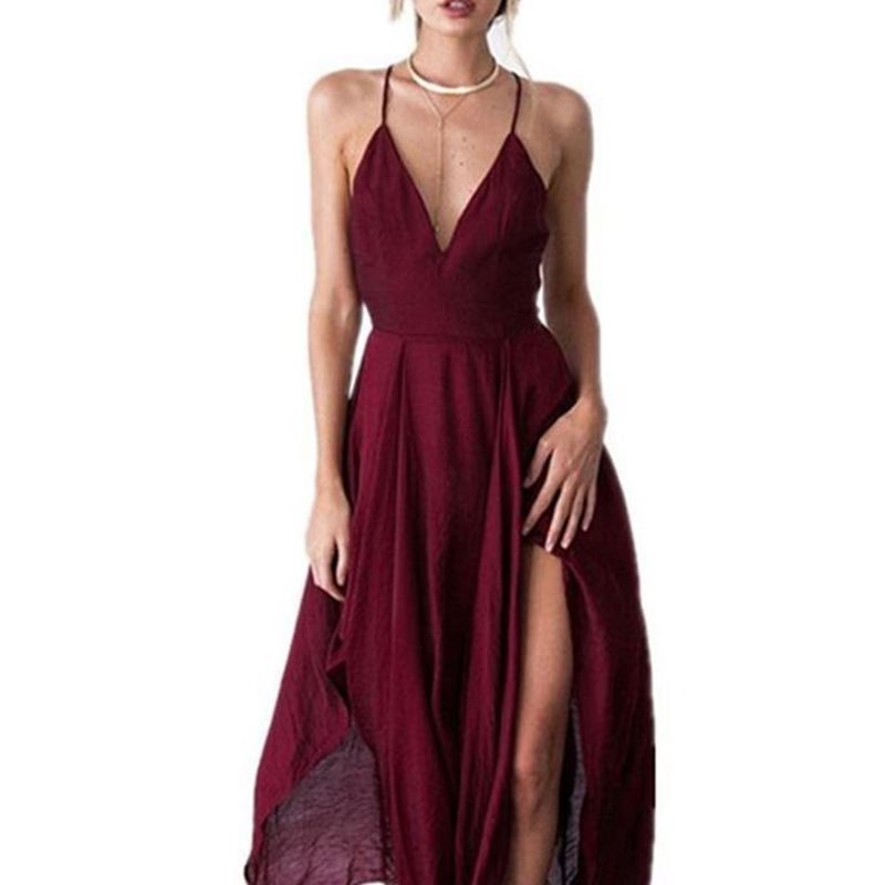 Ladies Spring Irregular Skirt Sexy Dress