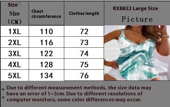 Large Size Women's Clothing New Printing Abstract Sexy Camisole Women
