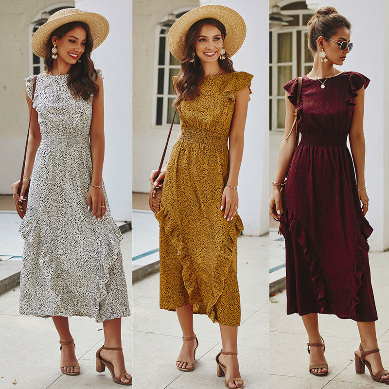 Ruffle Dress Spring And Summer Women&