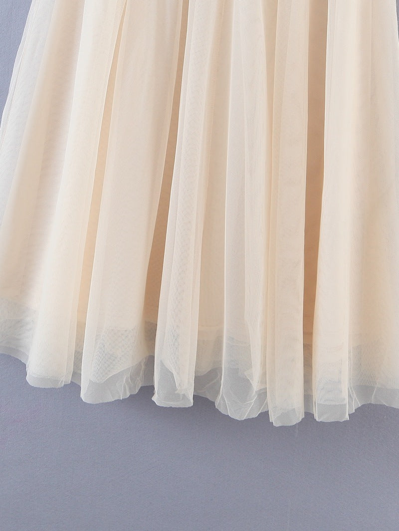 Spring New Style New Sweet Wind Mesh Thin Casual Long Skirt Women