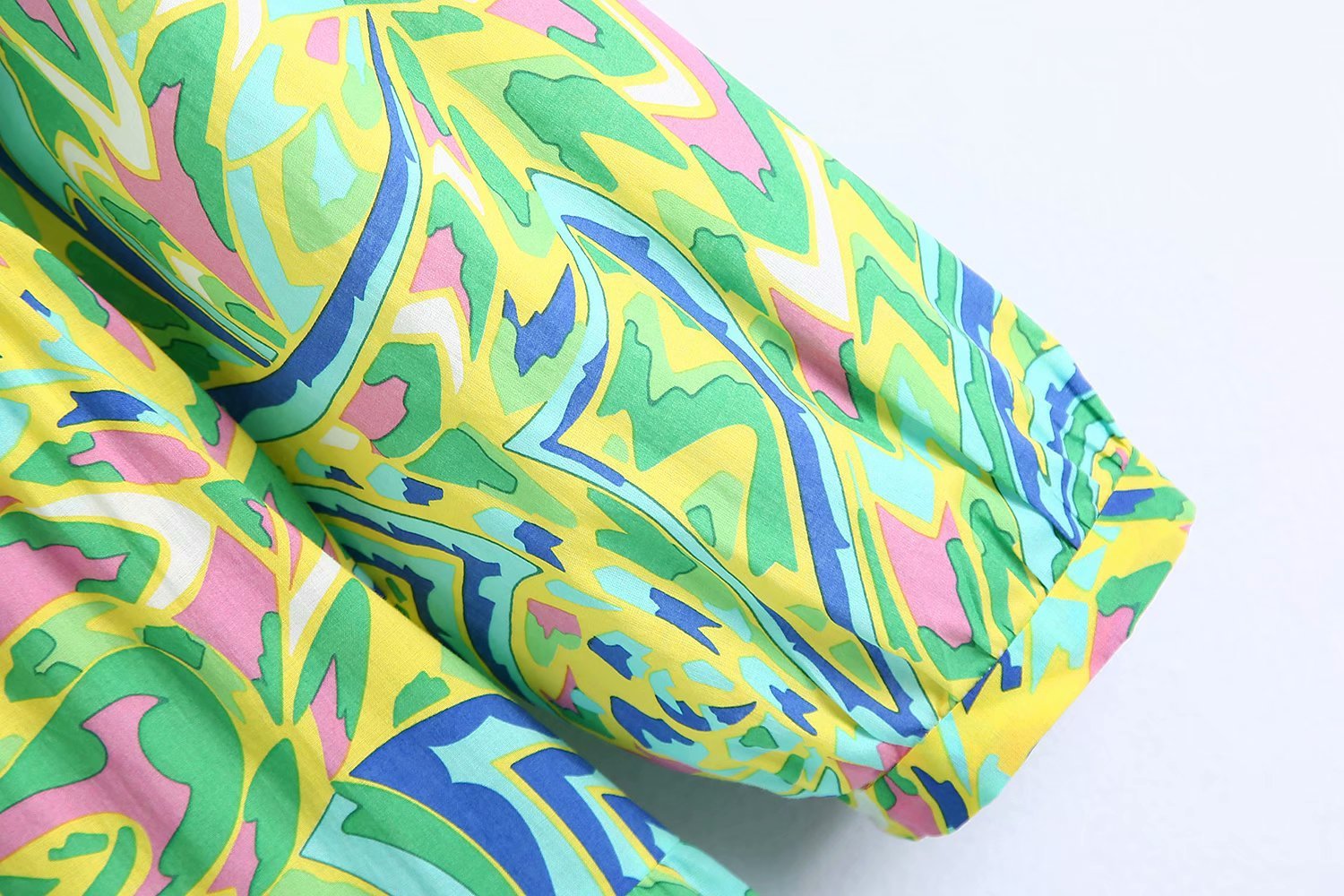 Spring Print Long Sleeve Long Dress
