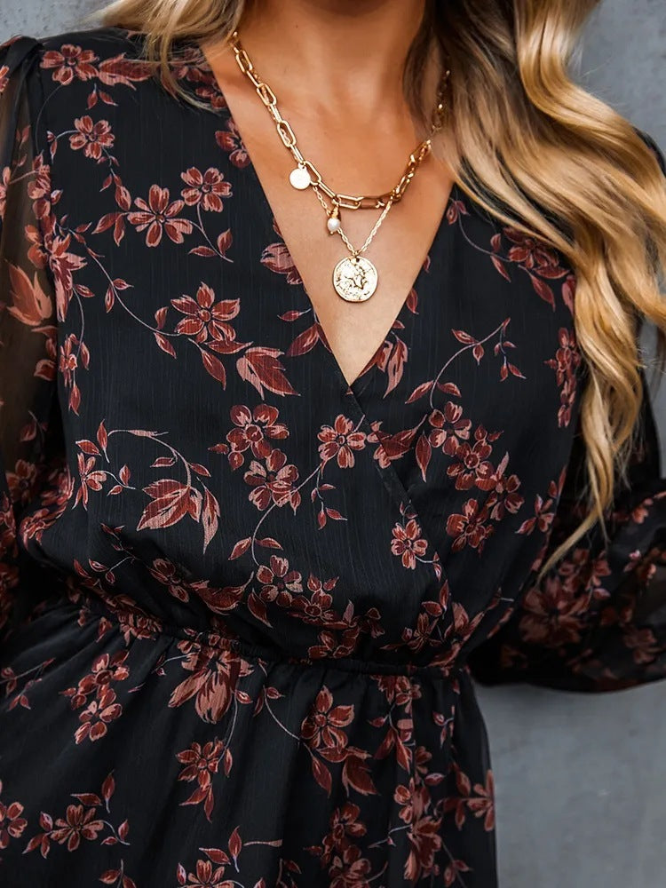 Women's Elegant Chiffon Printed Spring Dress