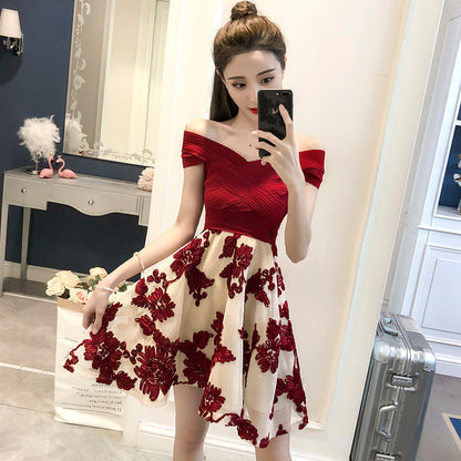 Fairy One-shoulder Short Dress Women