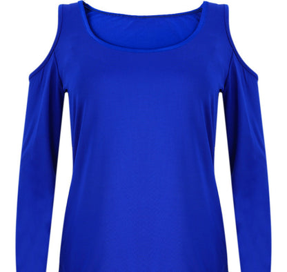 Off Shoulder Blouses Tops Hot Sale Female Casual Long Sleeve Neck White Tee Shirt Chemise Femme