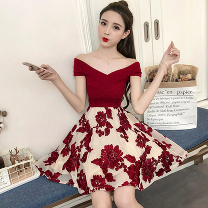 Fairy One-shoulder Short Dress Women