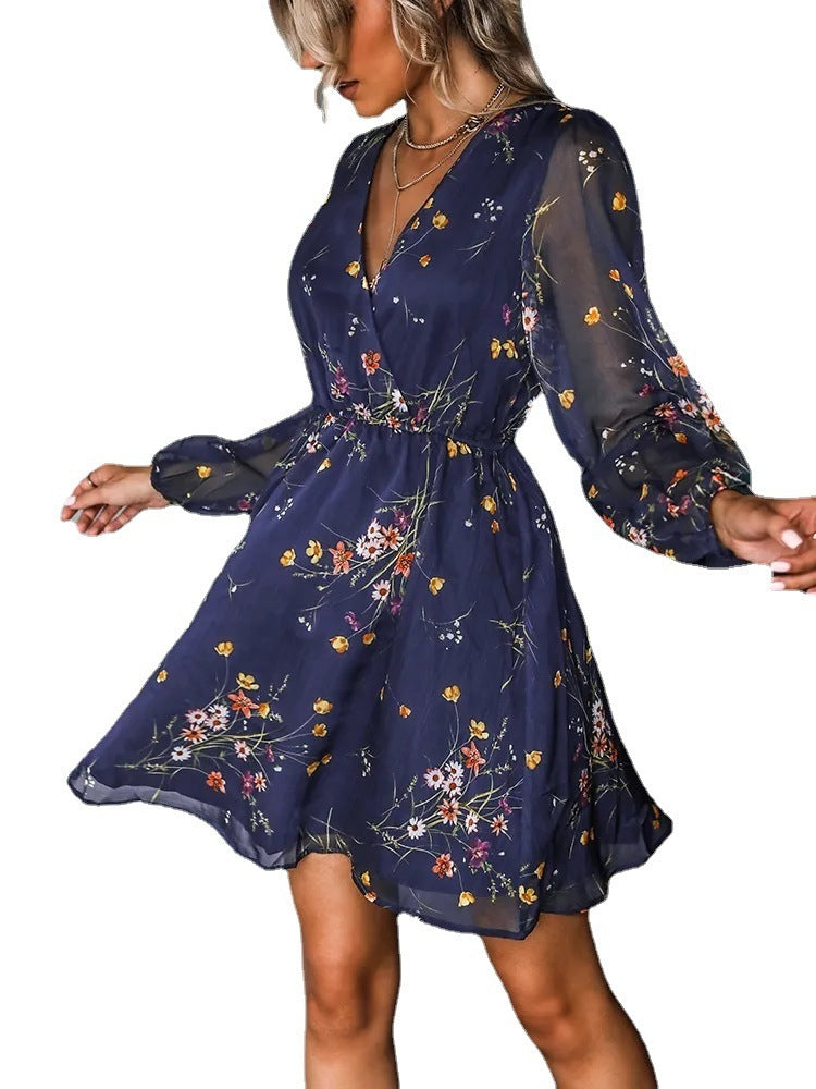Women's Elegant Chiffon Printed Spring Dress