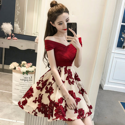 Fairy One-shoulder Short Dress Women