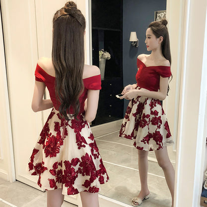 Fairy One-shoulder Short Dress Women