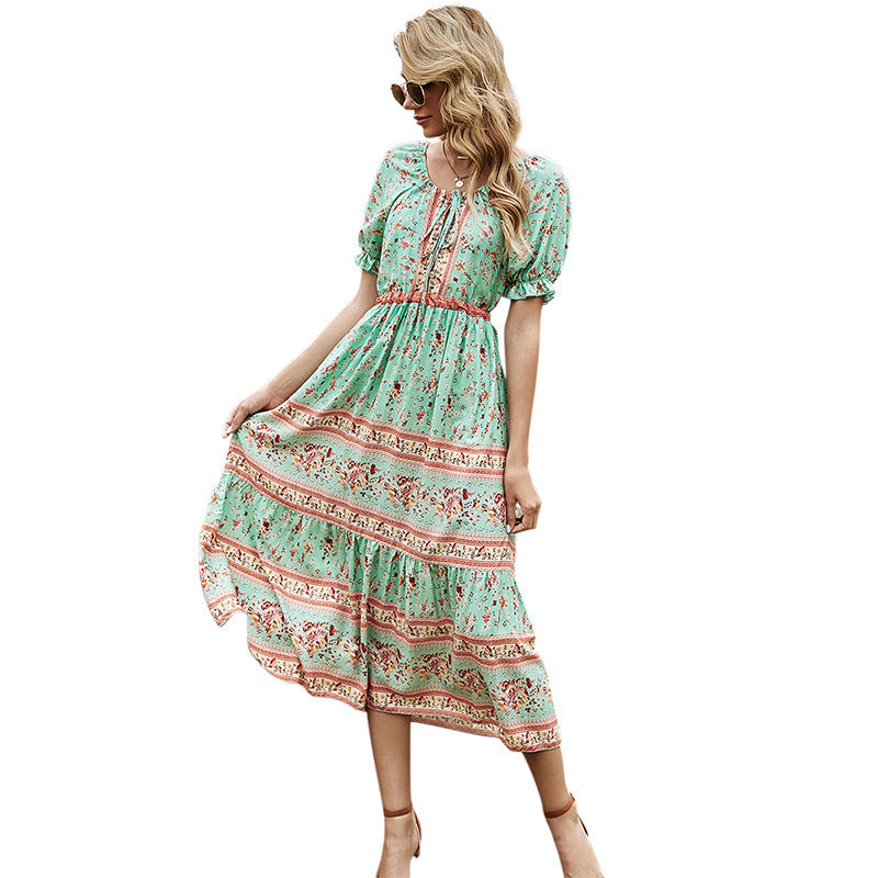 Women's Spring New Fashion Personalized Print Dress