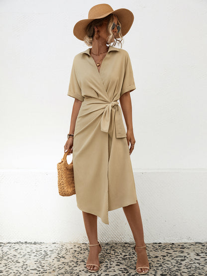 Stomach Blanket Short Sleeve Dress Women
